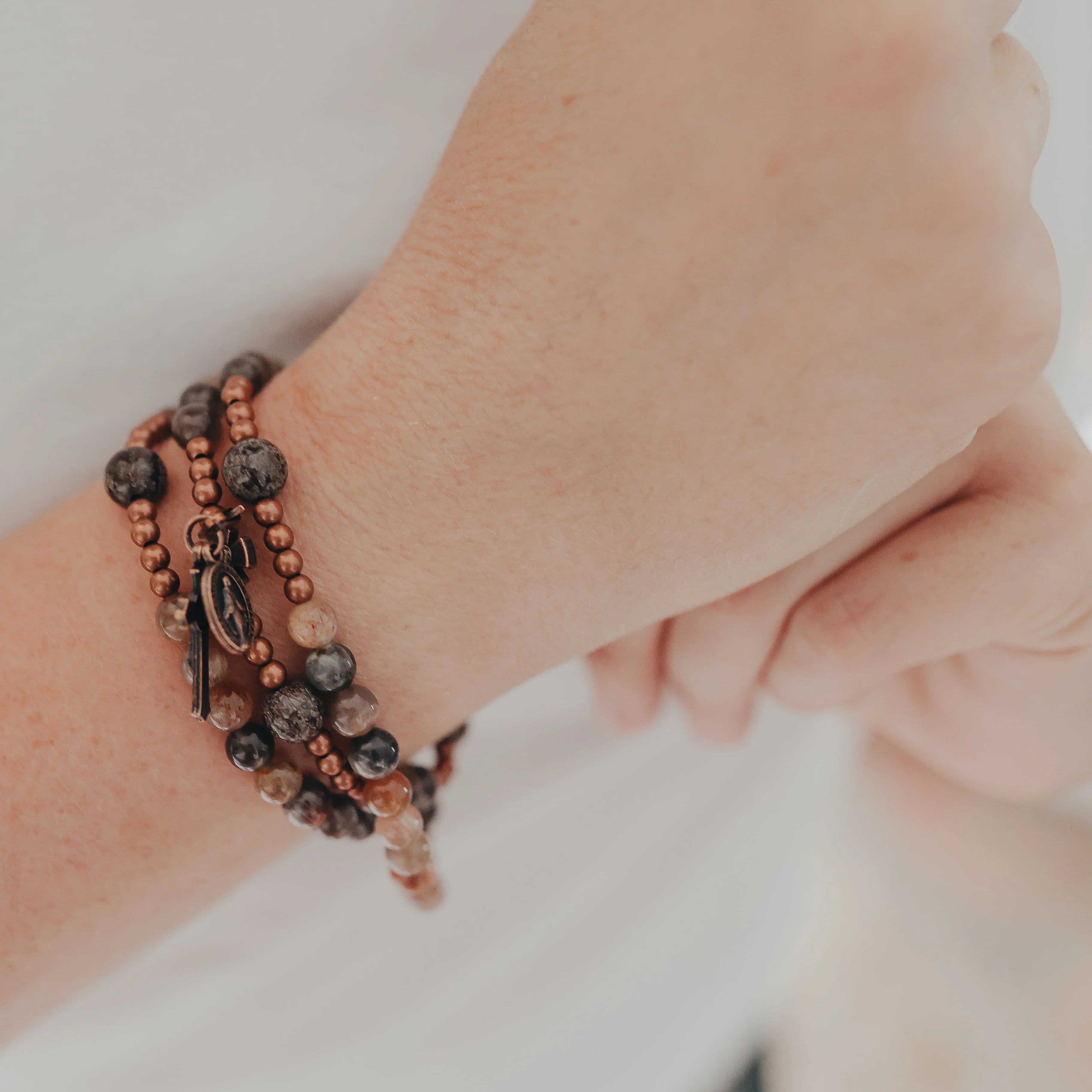 Abraham and Sarah | Couples Rosary Bracelet Set - Image 4