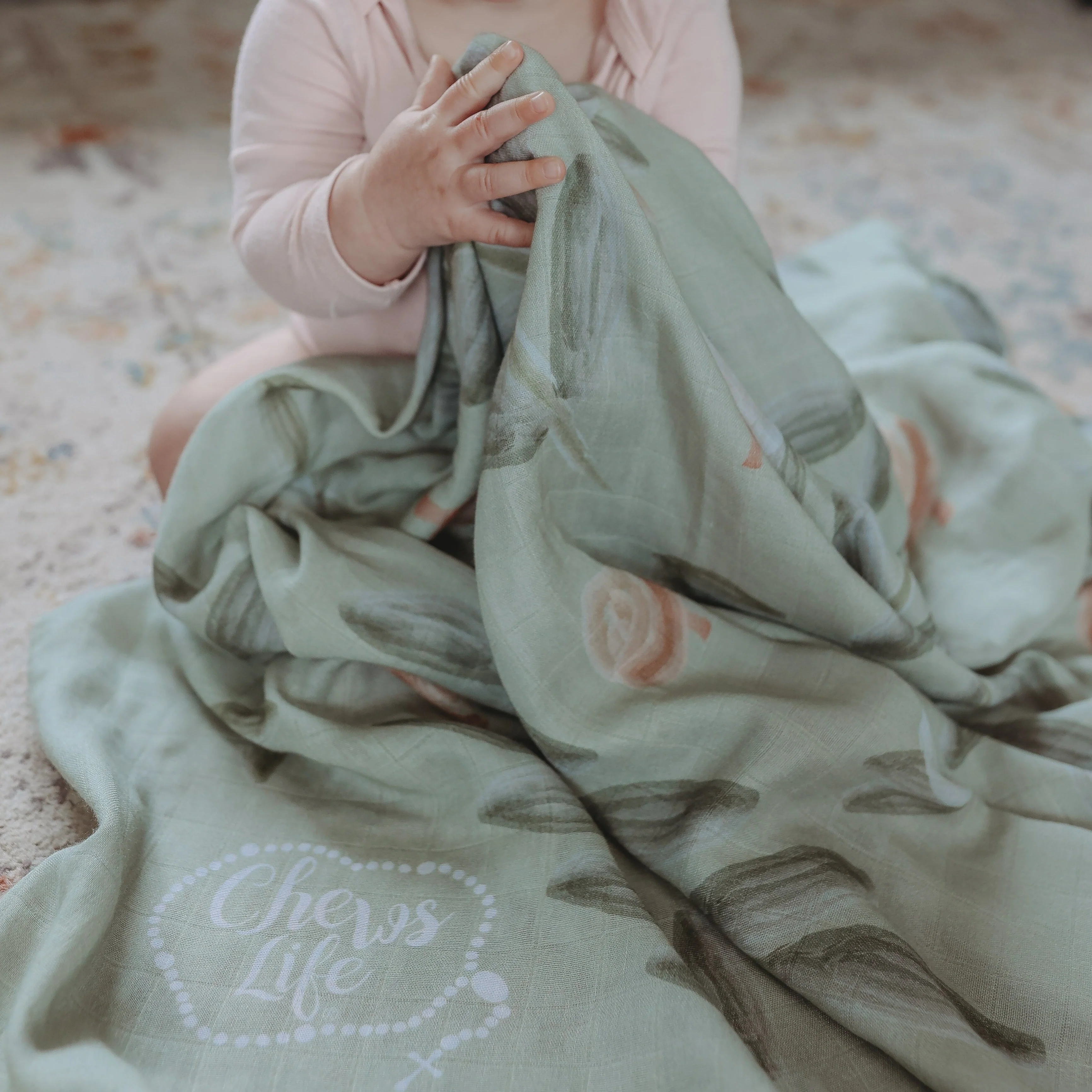 Assisi Swaddle Blanket | Cotton and Bamboo - Image 5