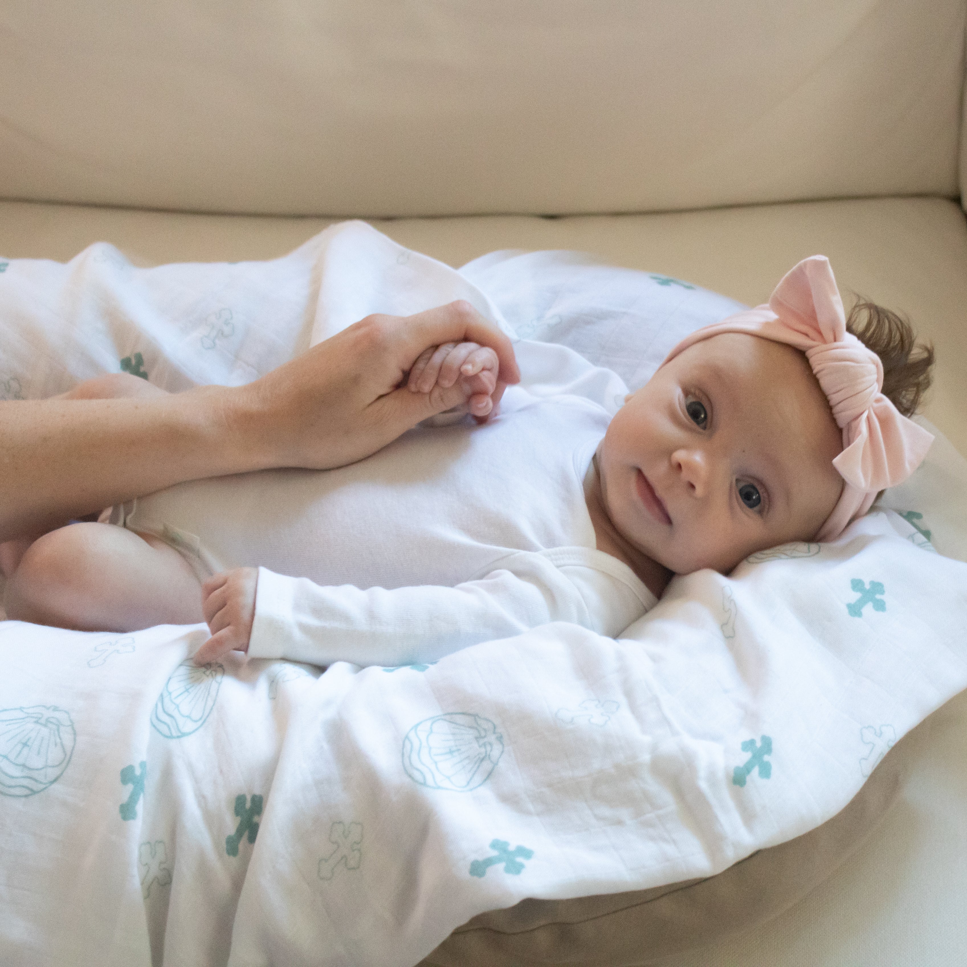 Baptism Swaddle Blanket | Bamboo & Cotton - Image 3