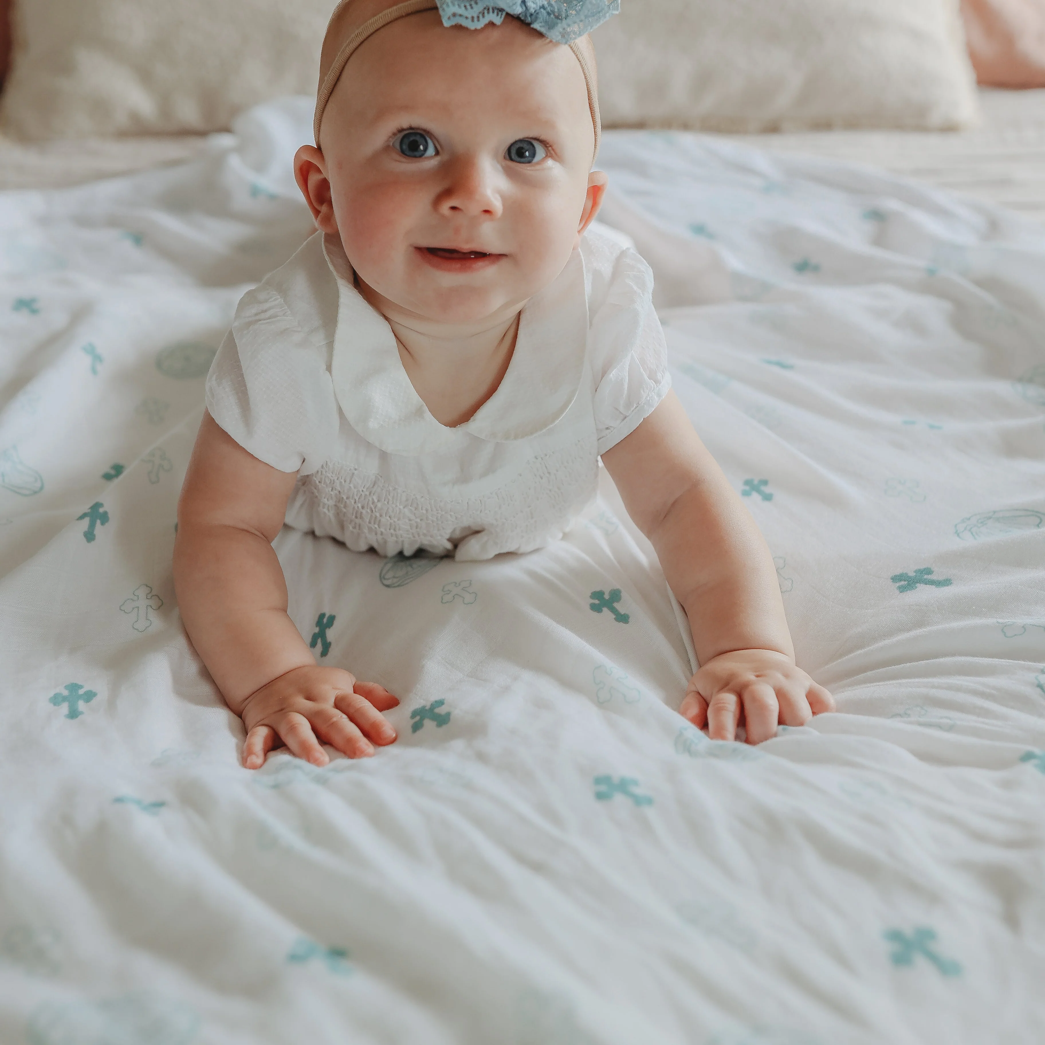 Baptism Swaddle Blanket | Bamboo & Cotton - Image 5