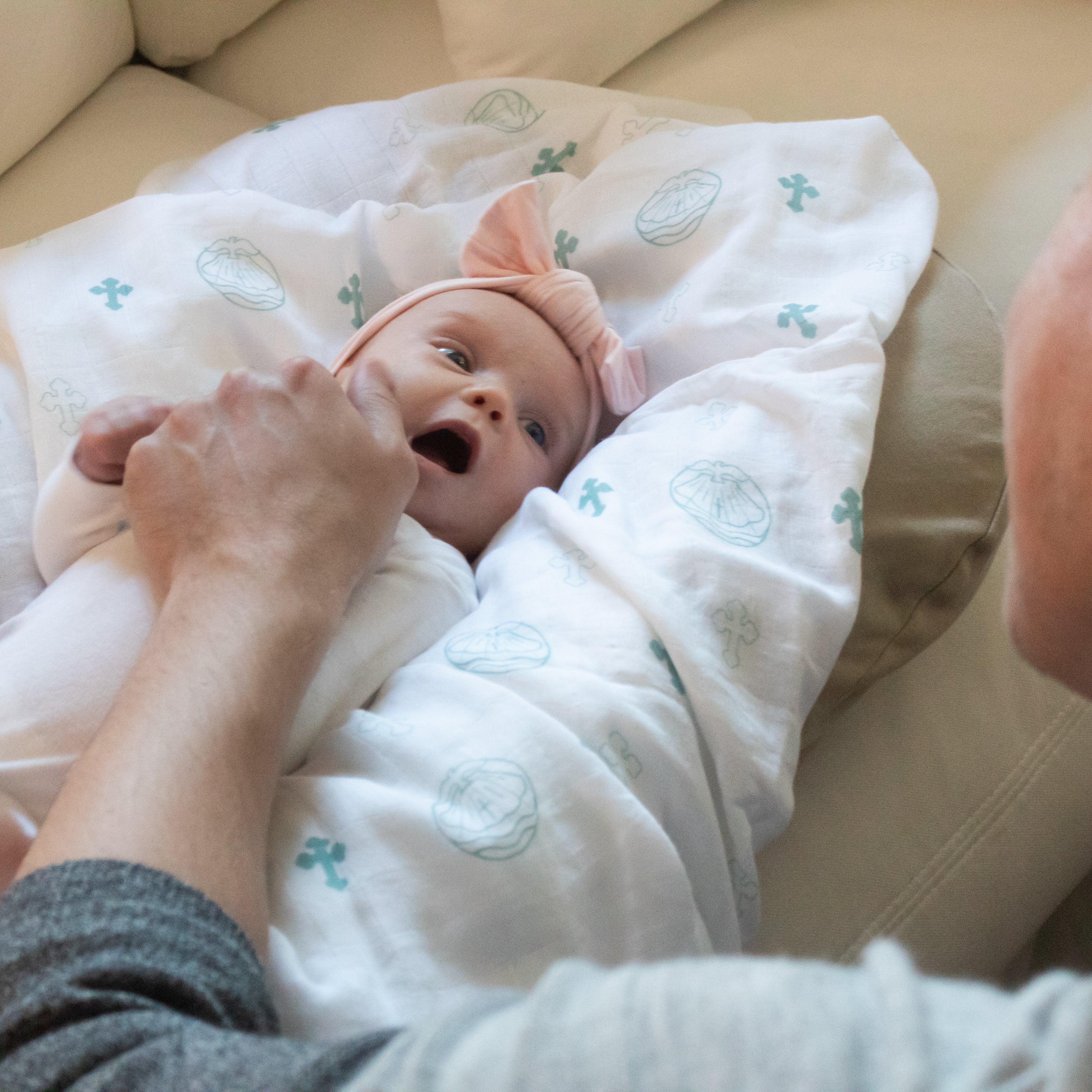 Baptism Swaddle Blanket | Bamboo & Cotton - Image 8