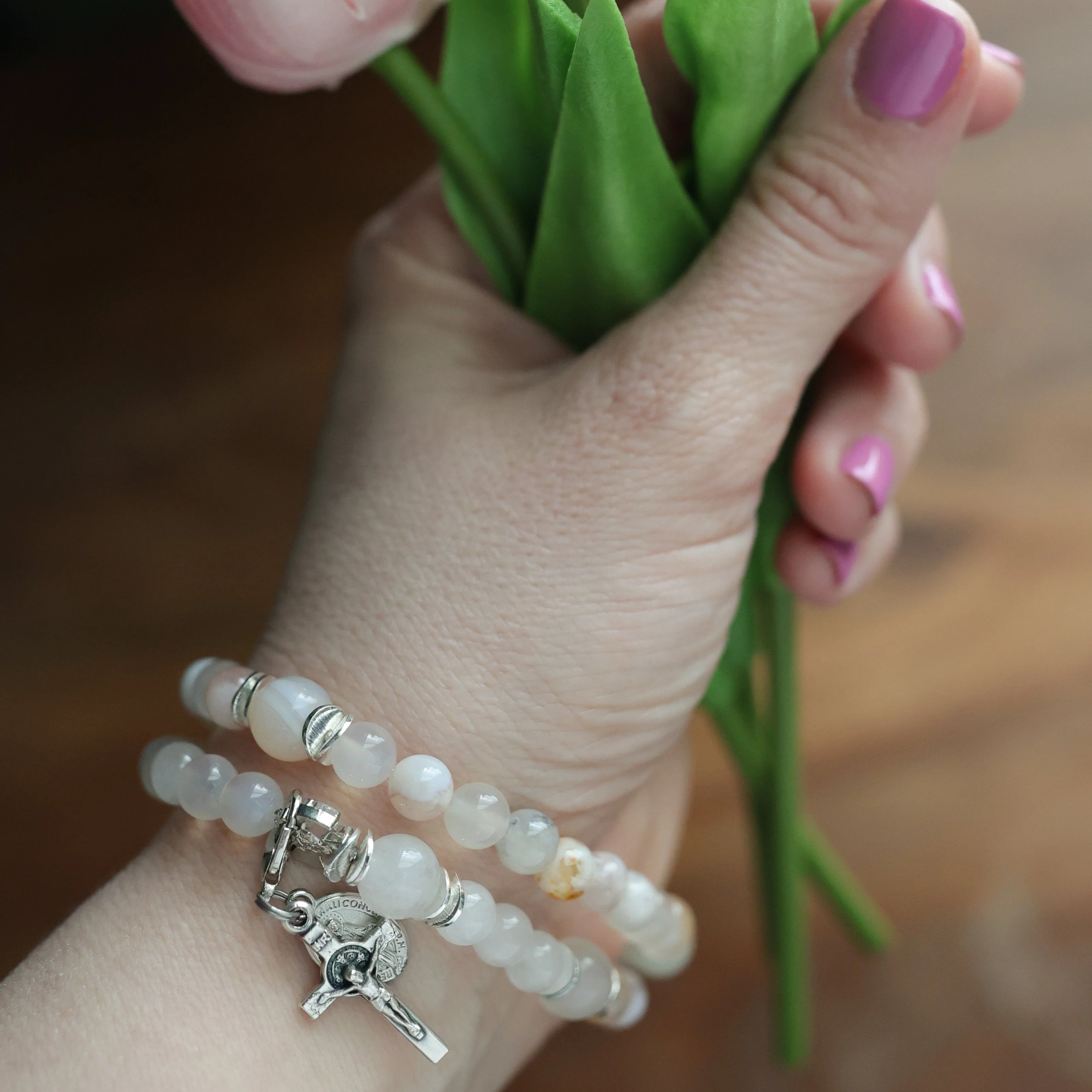 Custom Patron Saint Rosary Bracelet - Image 5
