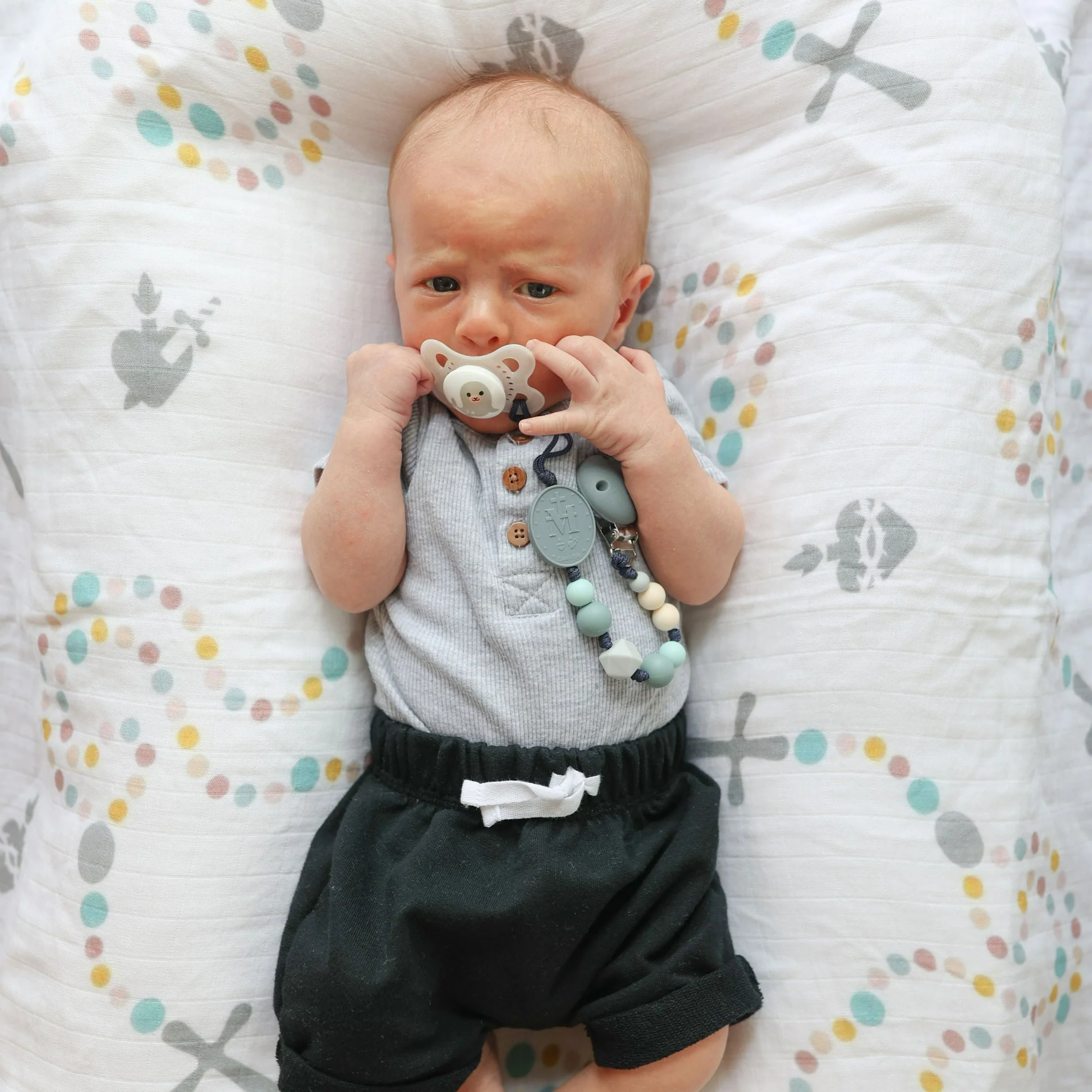 Holy Rosary Swaddle Blanket | Bamboo & Cotton - Image 4