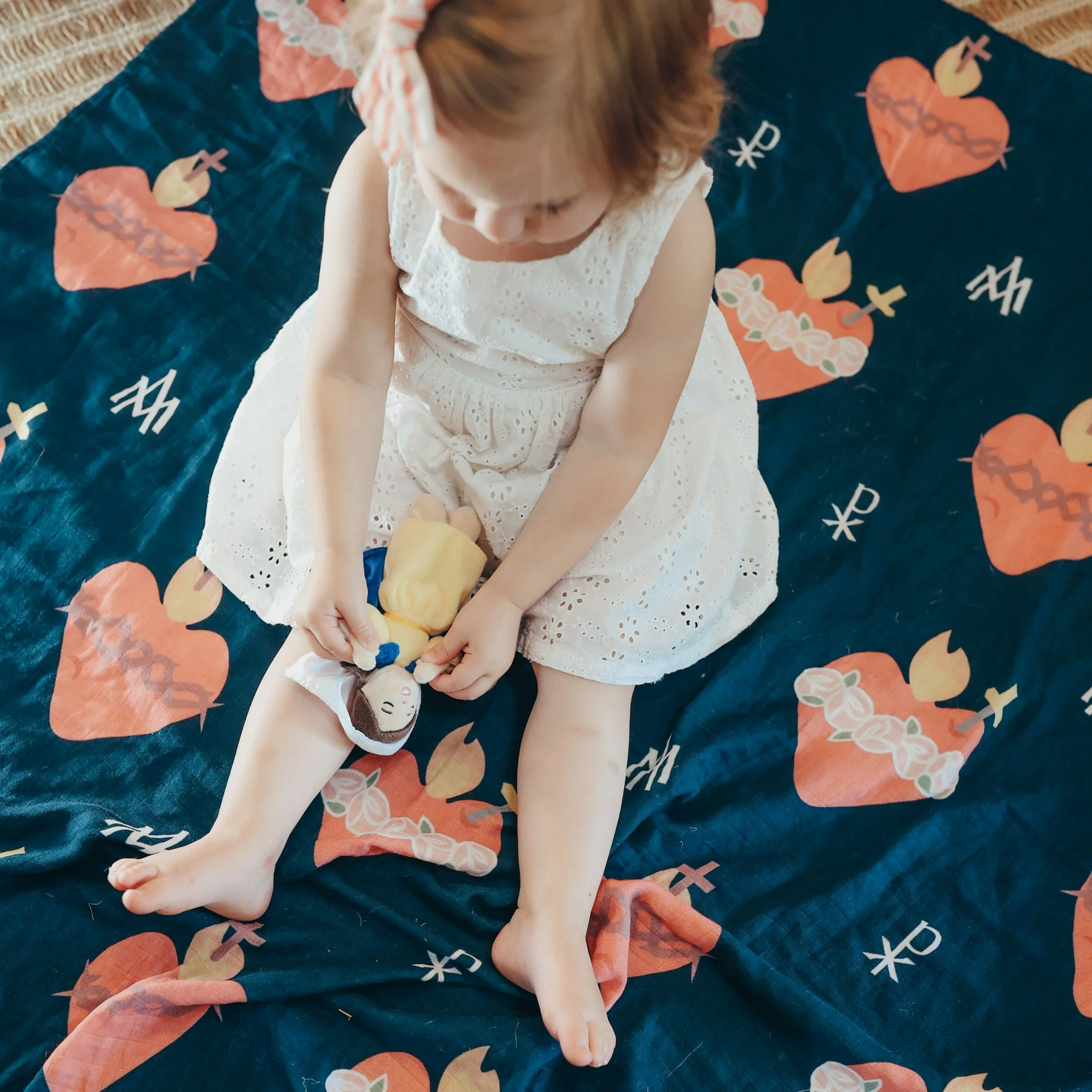Immaculate and Sacred Heart Swaddle Blanket | Bamboo & Cotton - Image 3