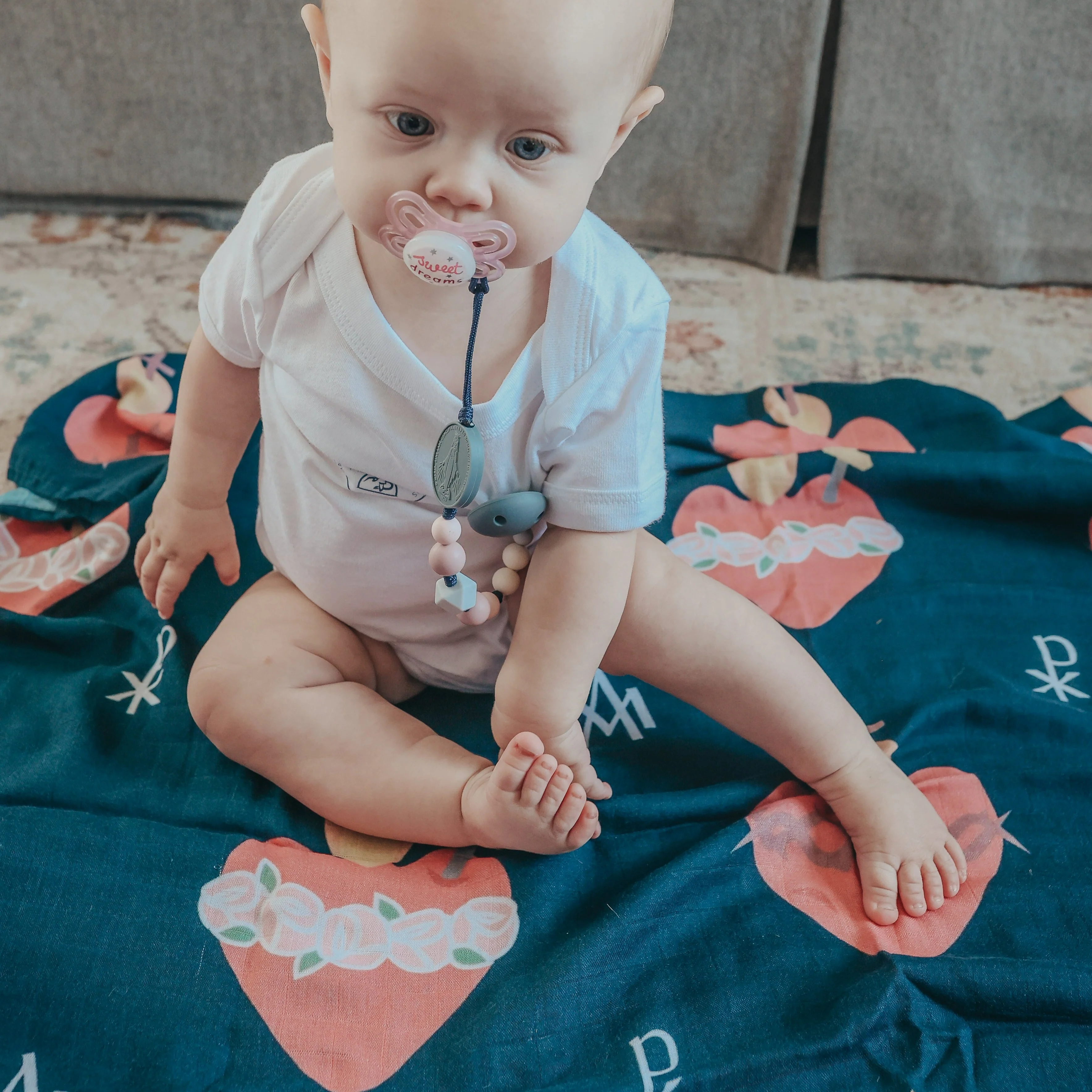 Immaculate and Sacred Heart Swaddle Blanket | Bamboo & Cotton - Image 6