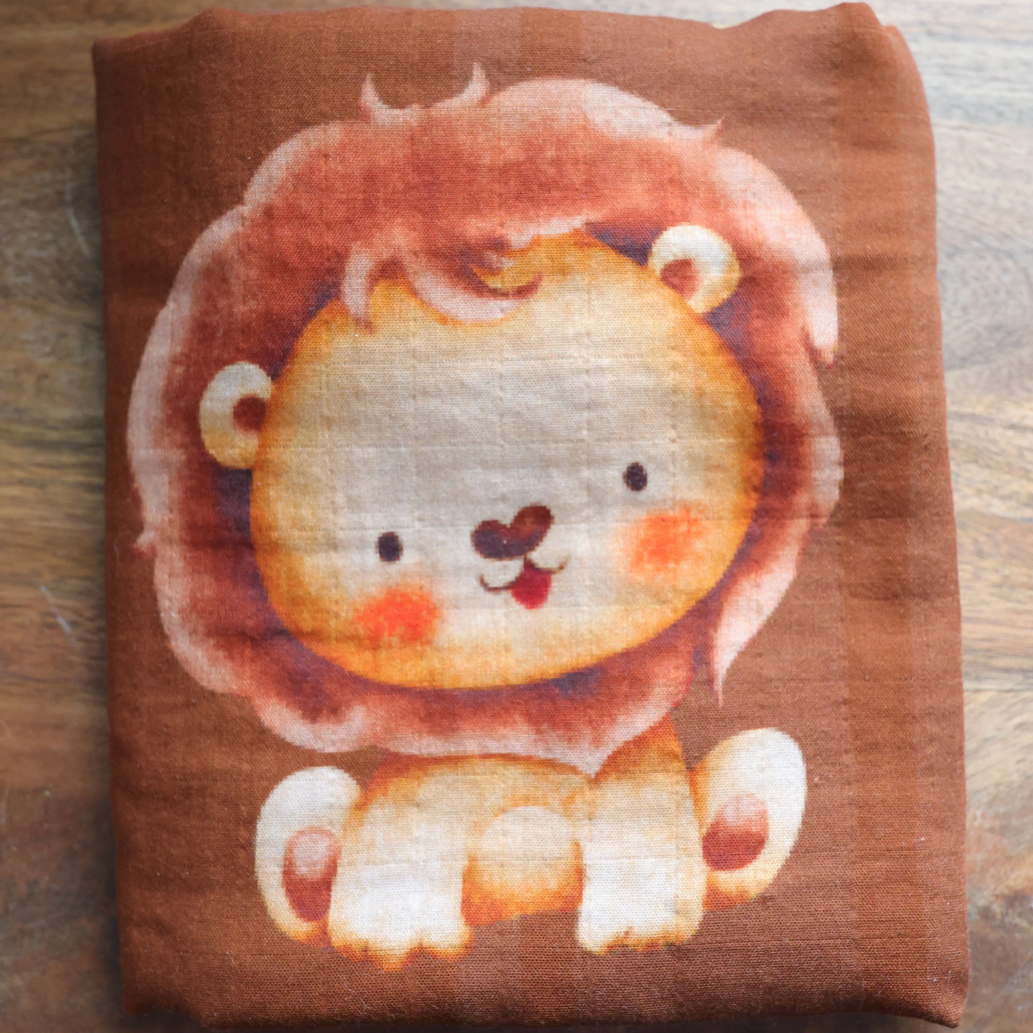 Leo the Lion | Muslin Swaddle Blanket - Image 4