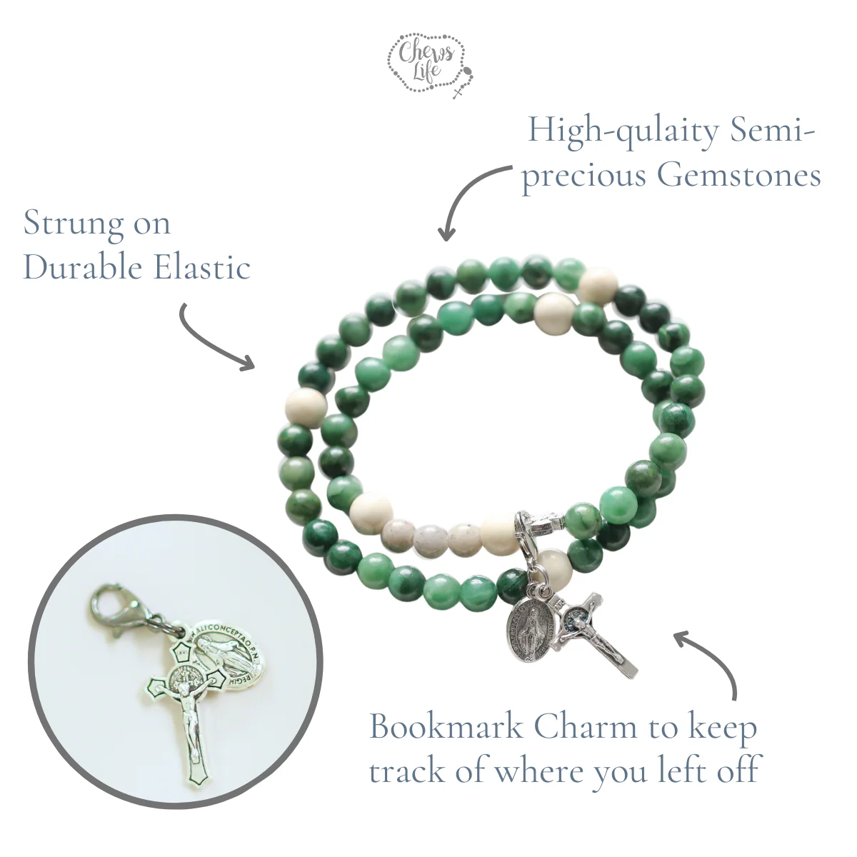 Life | Stretch & Wrap Rosary Bracelet - Image 8