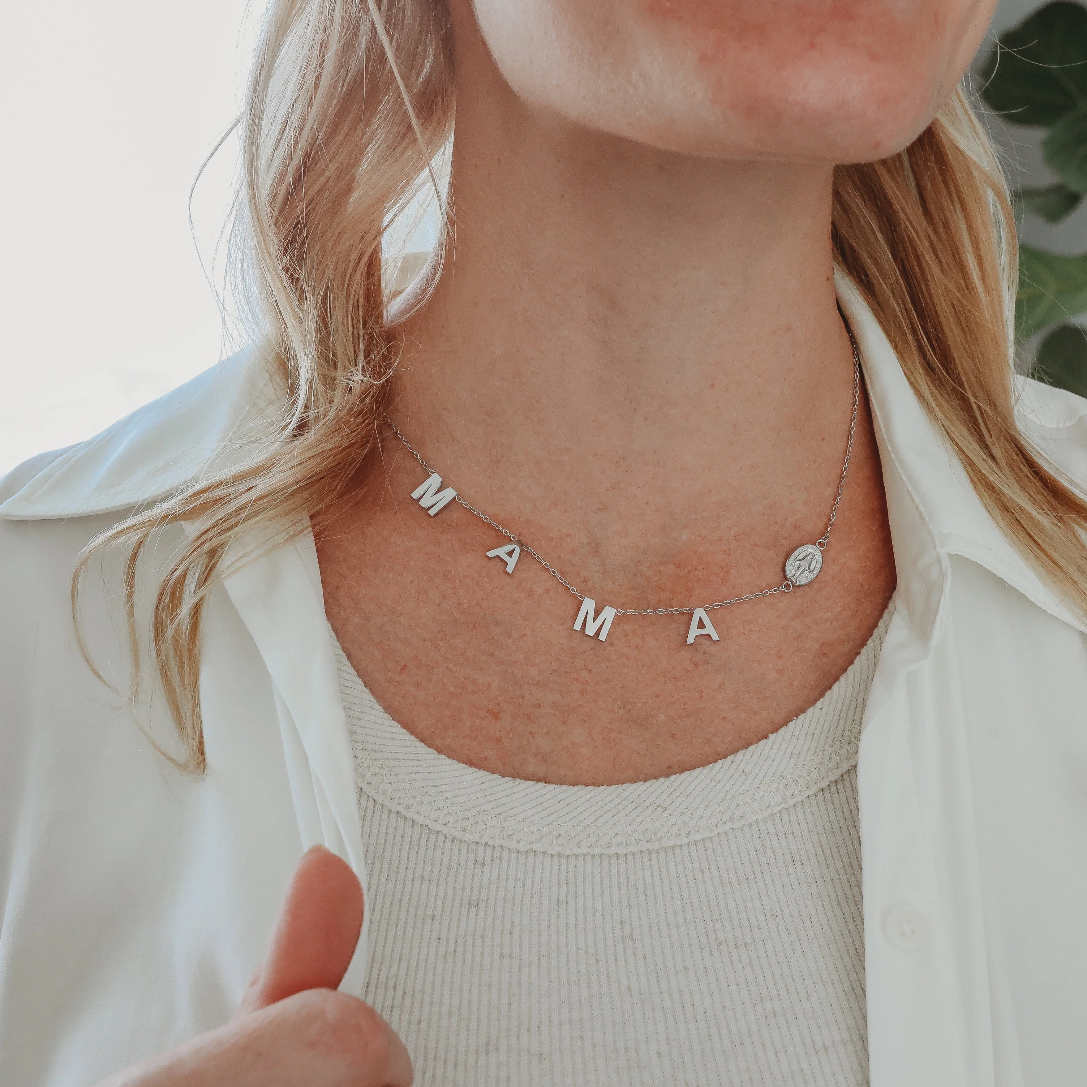 MAMA Miraculous Medal Necklace | Gold and Silver - Image 5