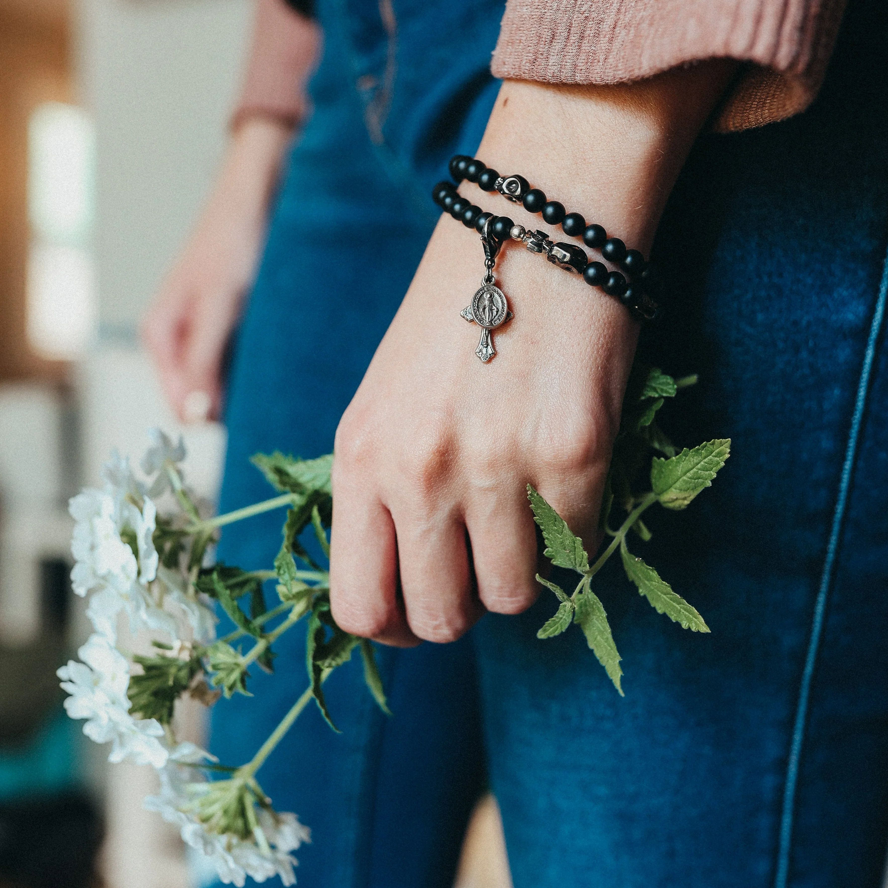 Memento Mori | Stretch and Wrap Rosary Bracelet - Image 5