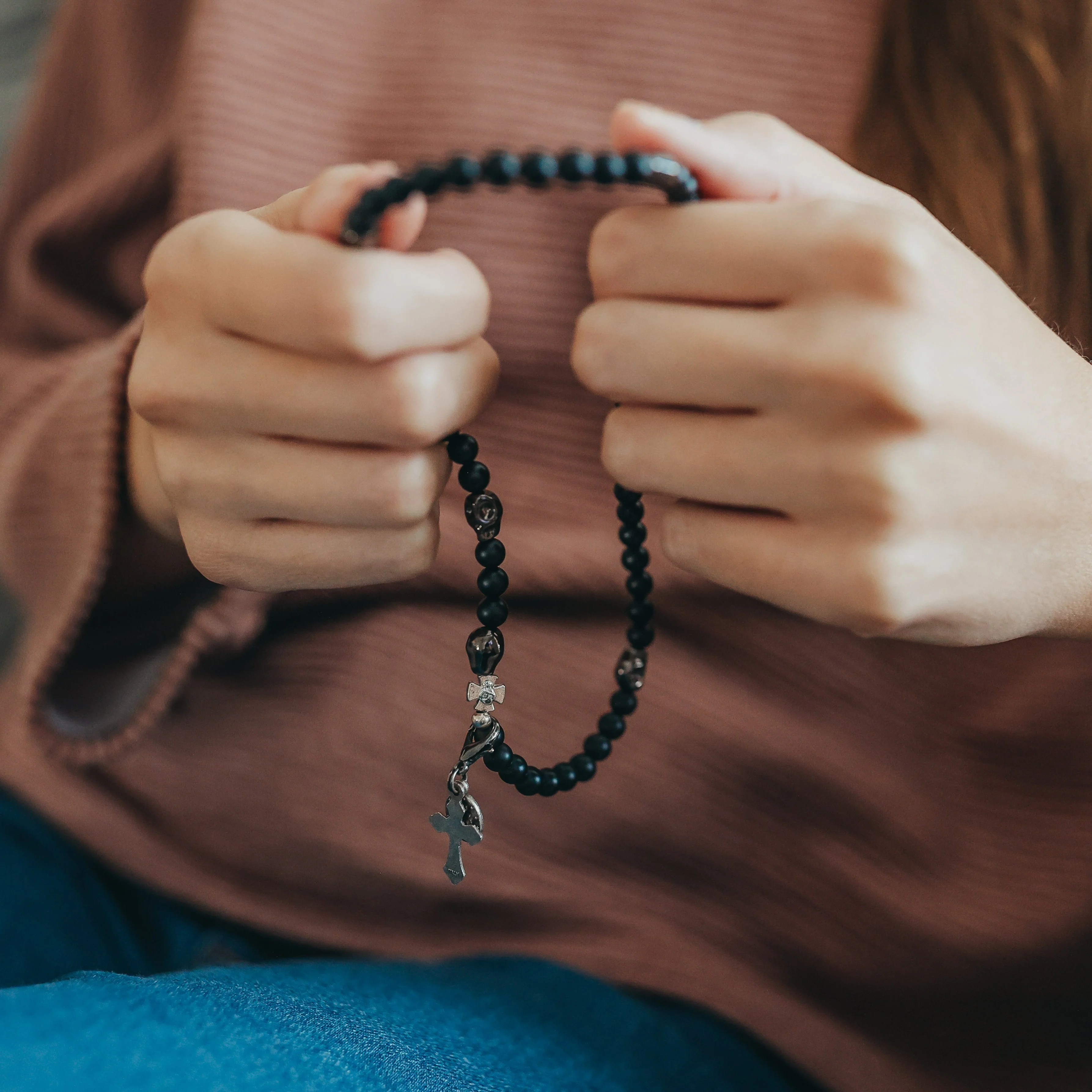 Memento Mori | Stretch and Wrap Rosary Bracelet - Image 6