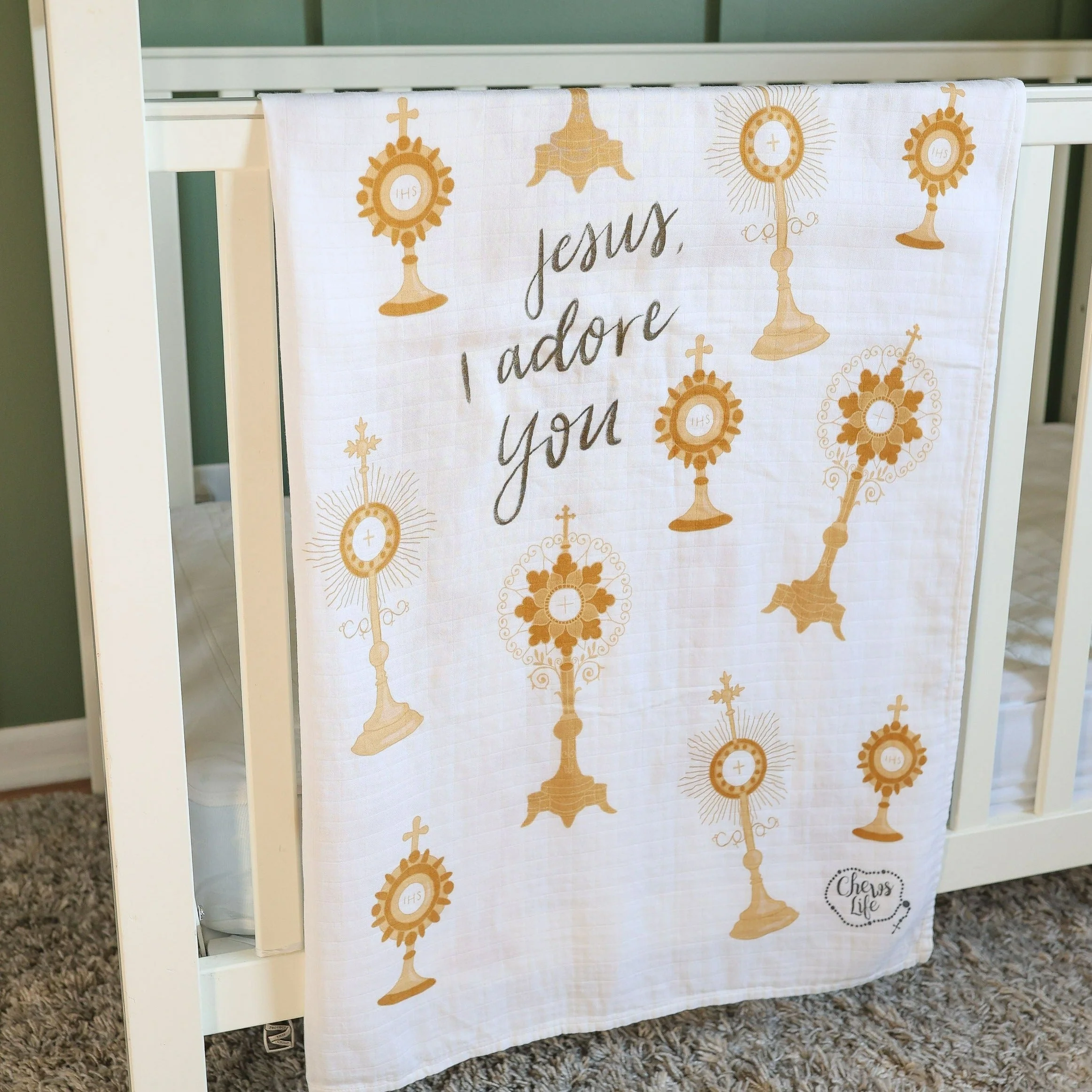 Monstrance Swaddle Blanket | Bamboo & Cotton - Image 3