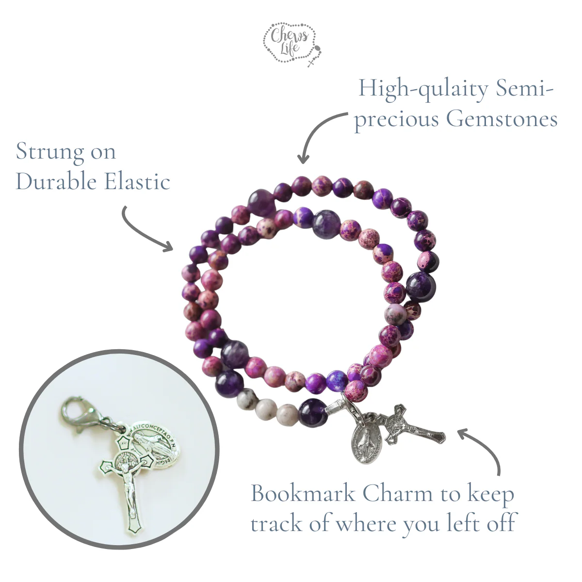 Penance | Stretch & Wrap Rosary Bracelet - Image 8