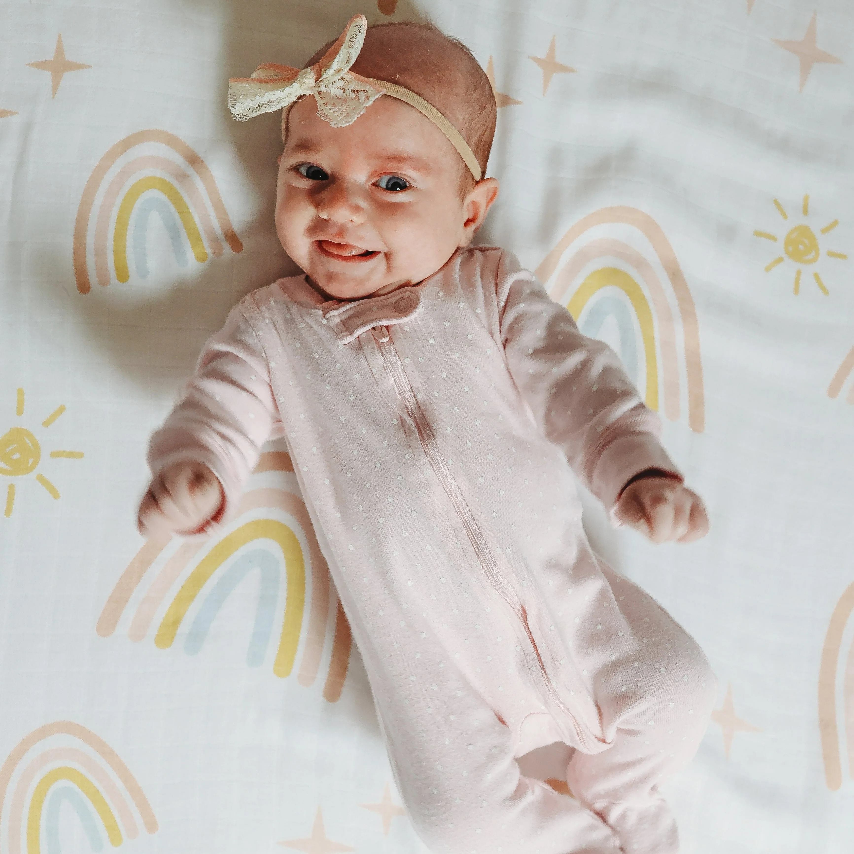 Rainbow Swaddle Blanket | Bamboo and Cotton - Image 3