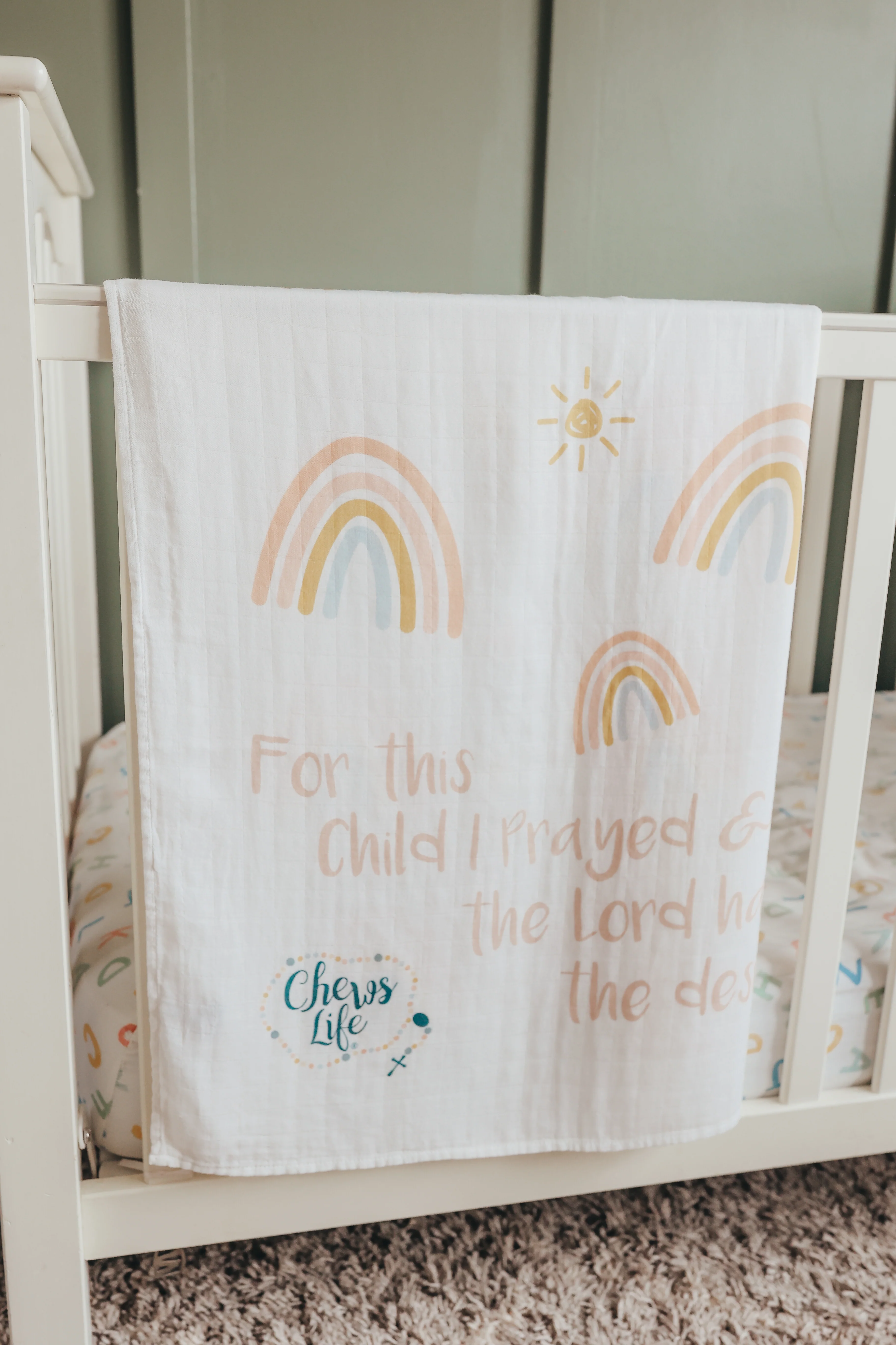 Rainbow Swaddle Blanket | Bamboo and Cotton - Image 5