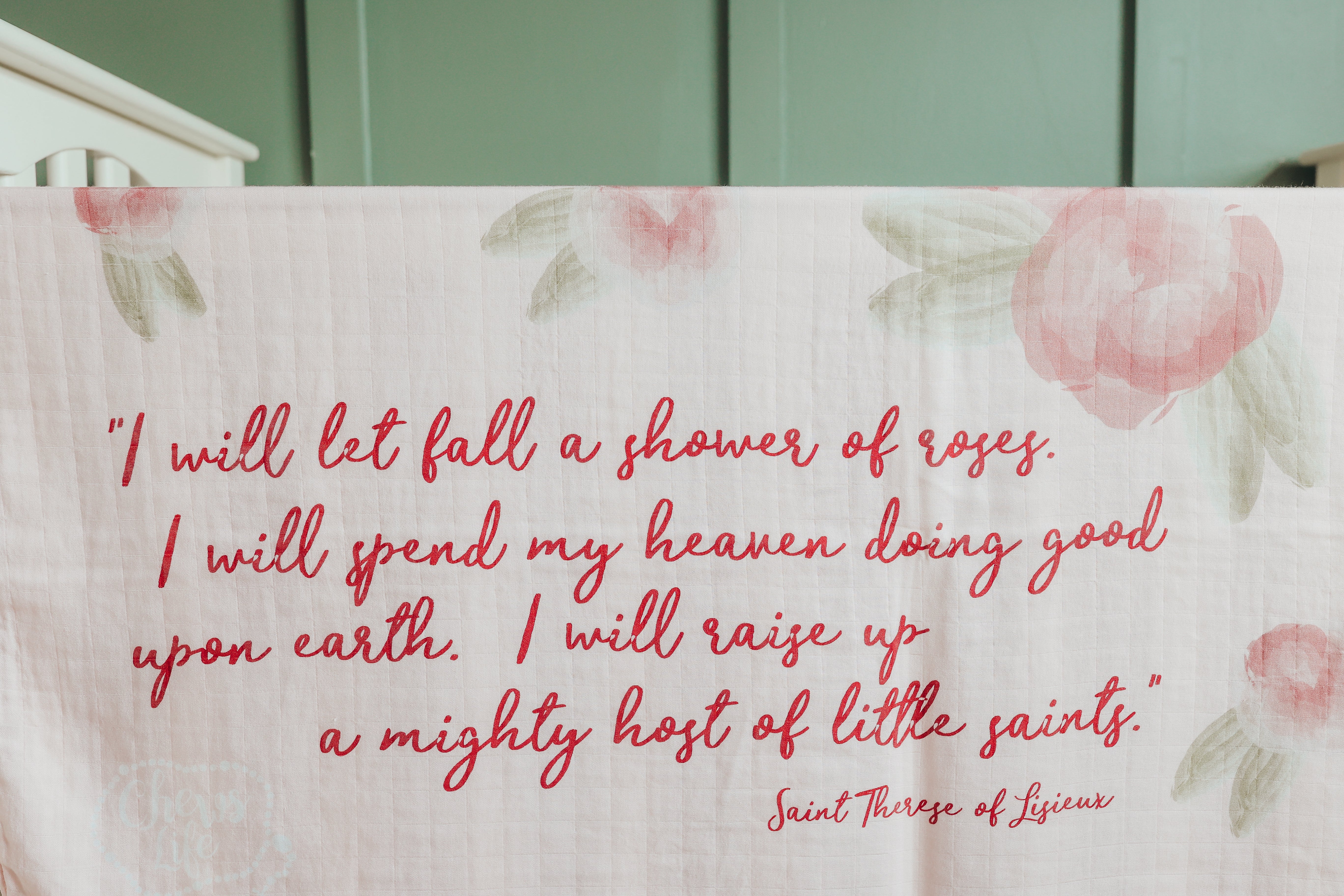 Shower of Roses Swaddle Blanket | Bamboo & Cotton - Image 3