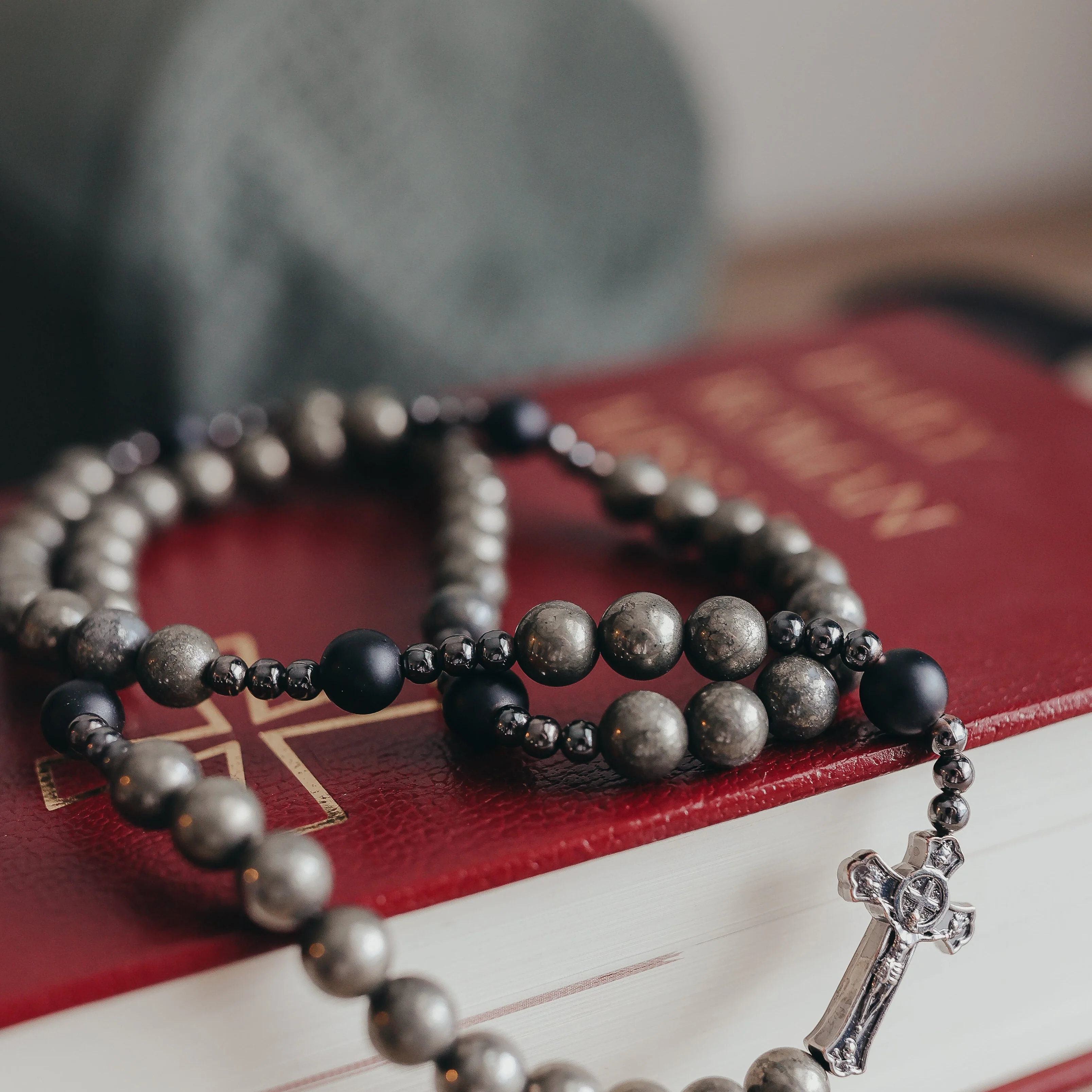 St. Michael | Men's Triple Wrap Rosary Bracelet - Image 3