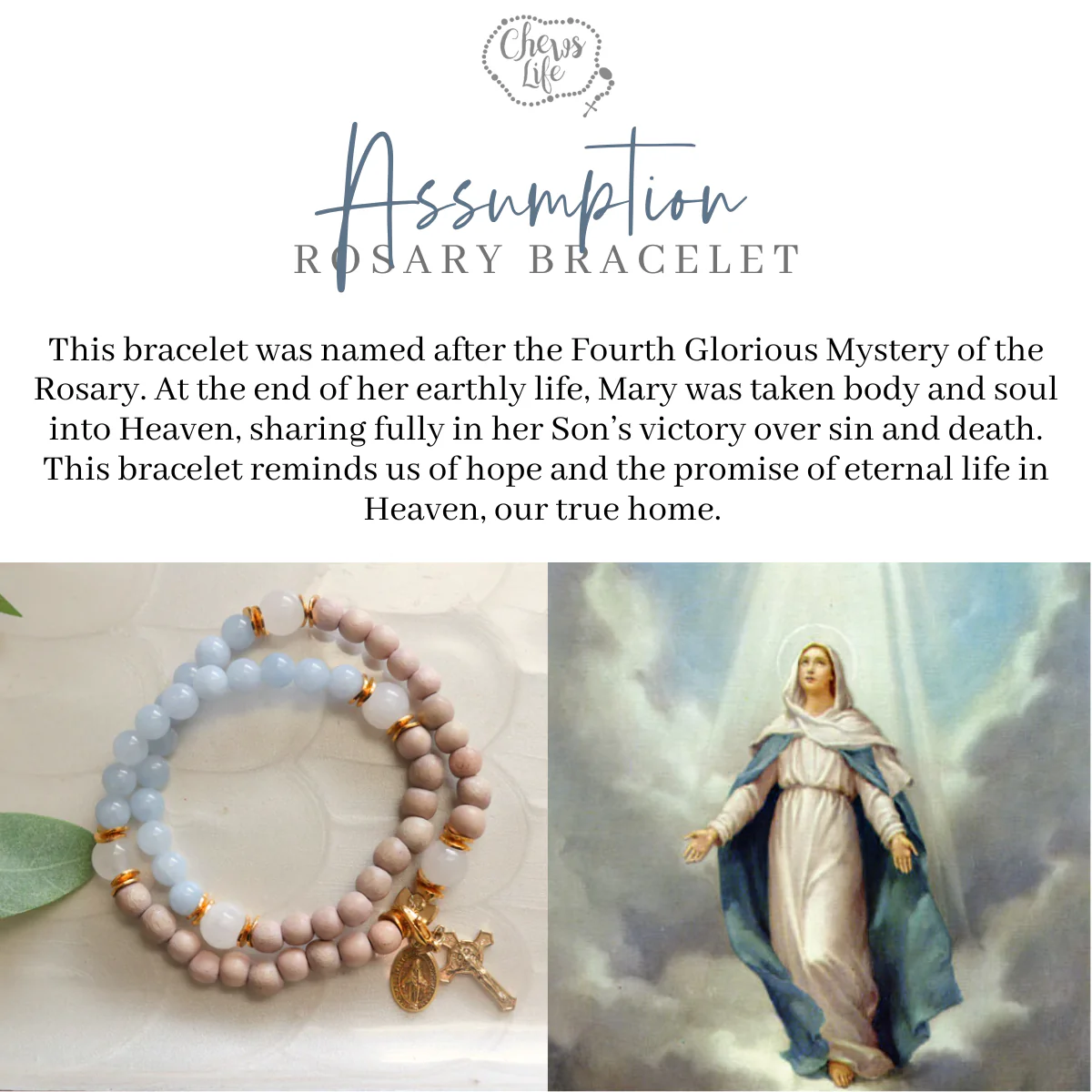 The Assumption | Stretch & Wrap Rosary Bracelet - Image 9