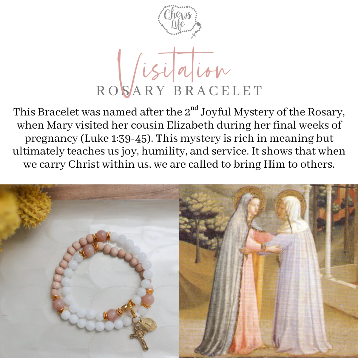 The Visitation | Stretch & Wrap Rosary Bracelet - Image 11