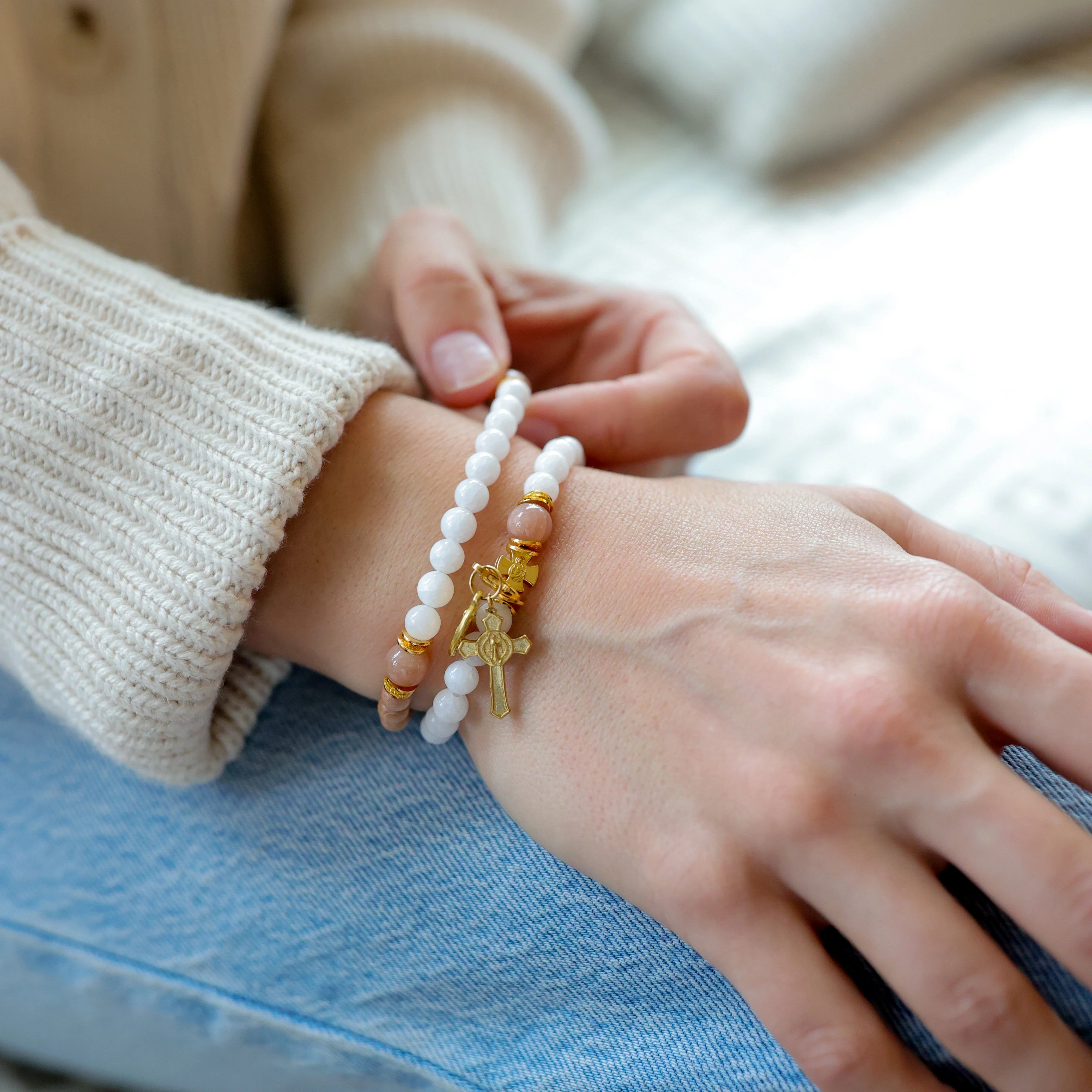 The Visitation | Stretch & Wrap Rosary Bracelet - Image 3