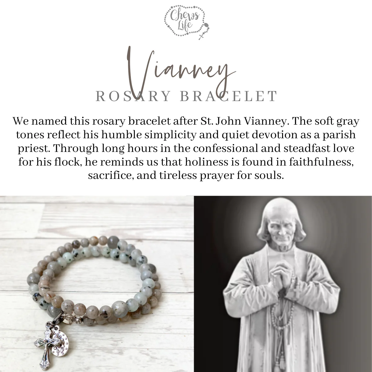 Vianney | Stretch & Wrap Rosary Bracelet - Image 9